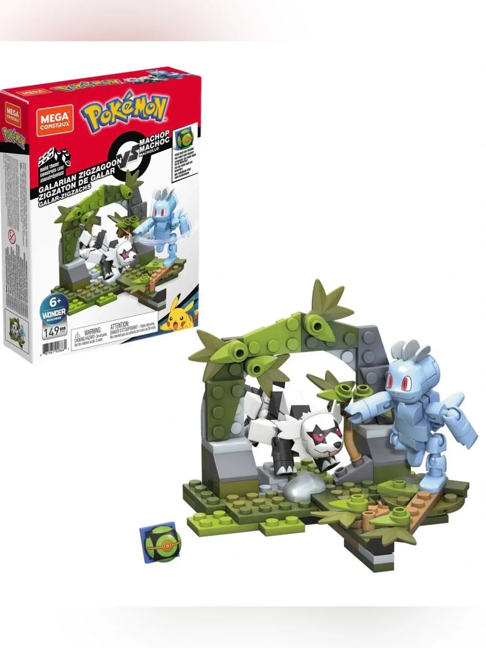 MEGA Construx Pokémon Galarian Zigzagoon vs Machop Building Set 149pc GVK82